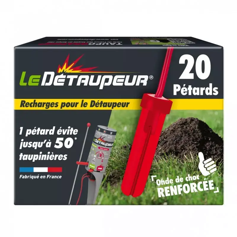 Recharge piège à taupe – LE DÉTAUPEUR – 20 pétards – NEO1407127 Vente Directe