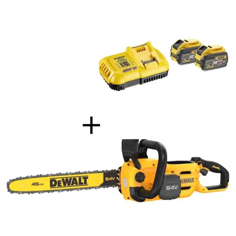 Tronçonneuse à batterie Dewalt 54V, guide de 45 cm Pack de démarrage Achetez Aujourd&rsquo;hui