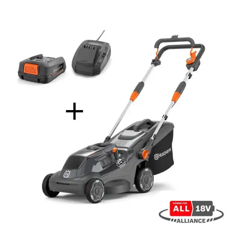 Pas Cher Tondeuse à gazon Aspire Husqvarna LC34-P4A, coupe 34cm, pack batterie P4A18-B72