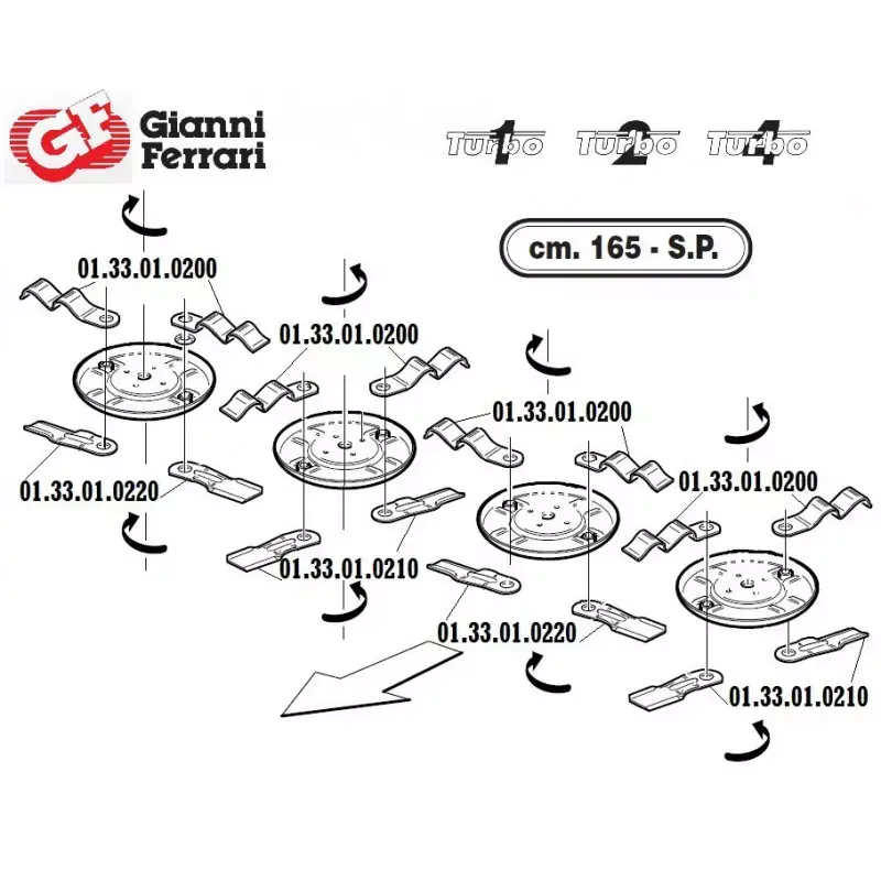 Vente Flash Couteau contrecoudé supérieur pour tondeuse Gianni Ferrari 01.33.01.0200