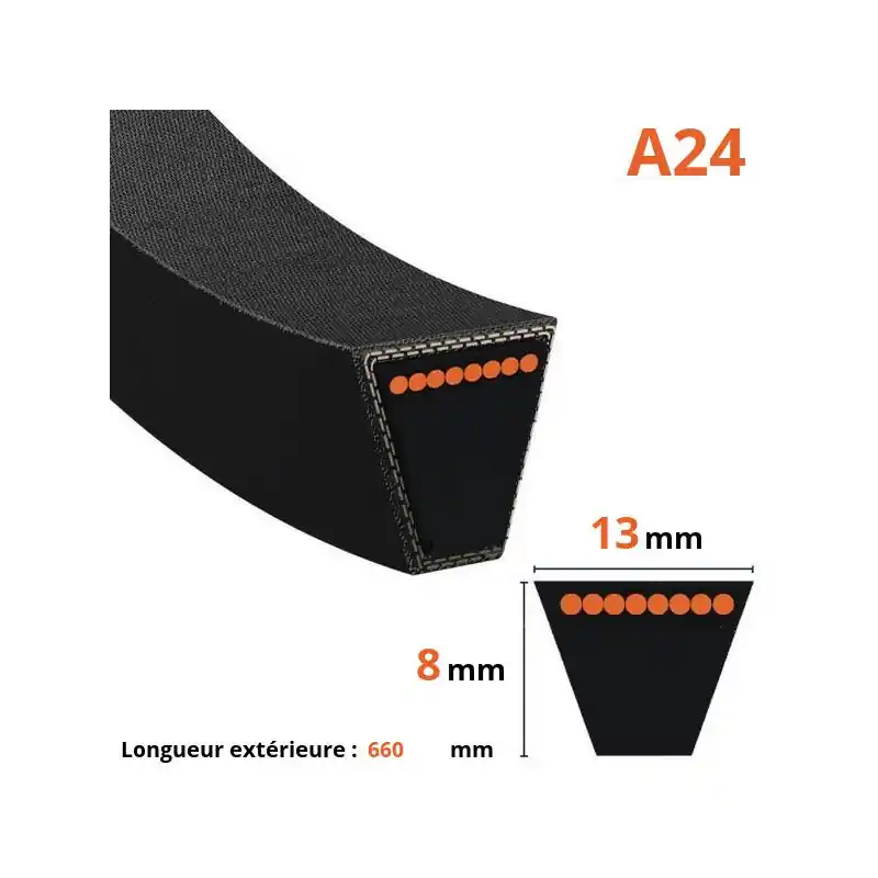 Pas Cher Courroie lisse trapézoïdale A24