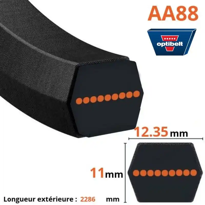 Produit De Marque Courroie hexagonale lame autoportée MTD AA88 – 754-0443, 954-0443