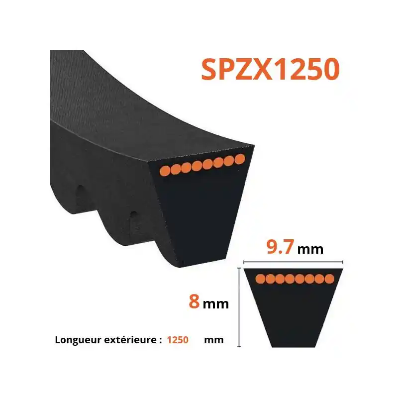 Courroie crantée trapézoïdale SPZX1250 Must-Have