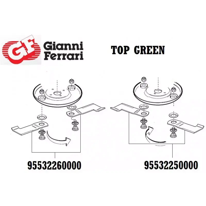 Kit de 2 lames gauches, Gianni Ferrari / Bieffebi 95532250000 Expédié Aujourd&rsquo;hui