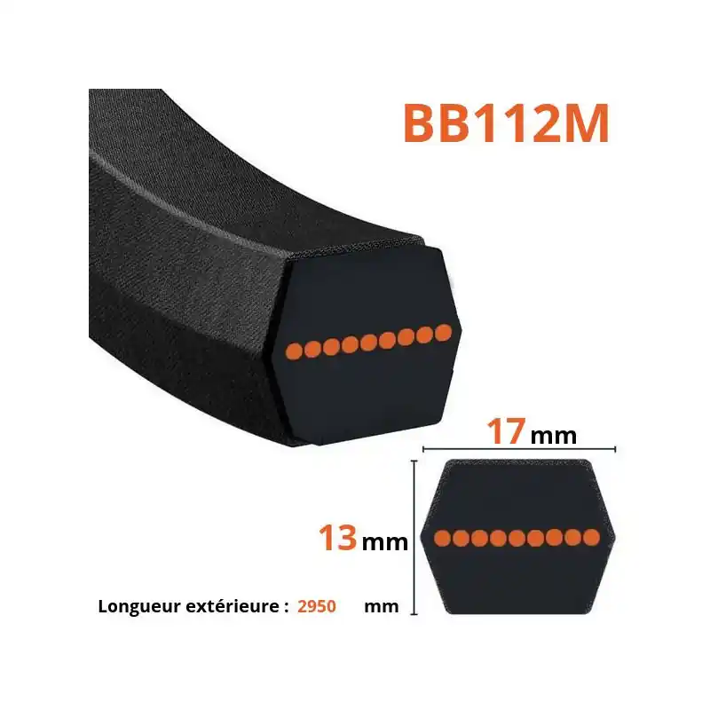 Vente Flash Courroie lisse hexagonale BB112M