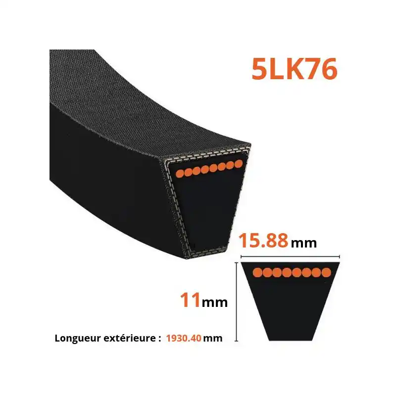 Courroie lisse trapézoïdale 5LK76 Meilleure Vente
