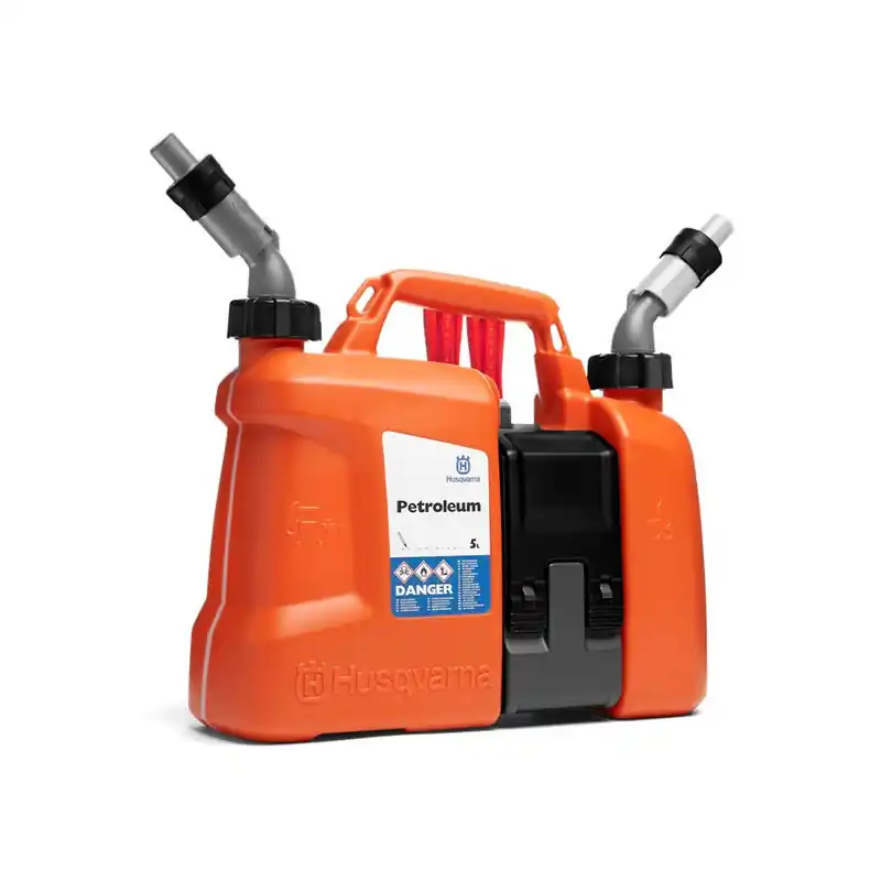 Paiement Sécurisé Bidon double Husqvarna essence huile 5l+2.5l avec porte-outils