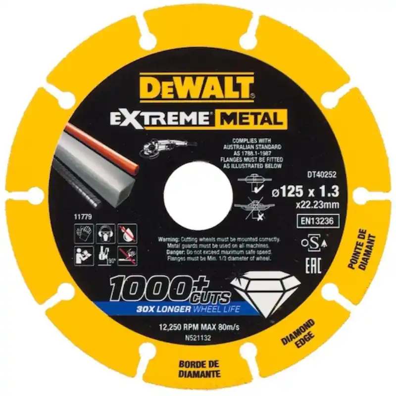 Disque Dewalt Extreme pour métal 125 x 22,23 x 1,3 mm Affaire À Saisir