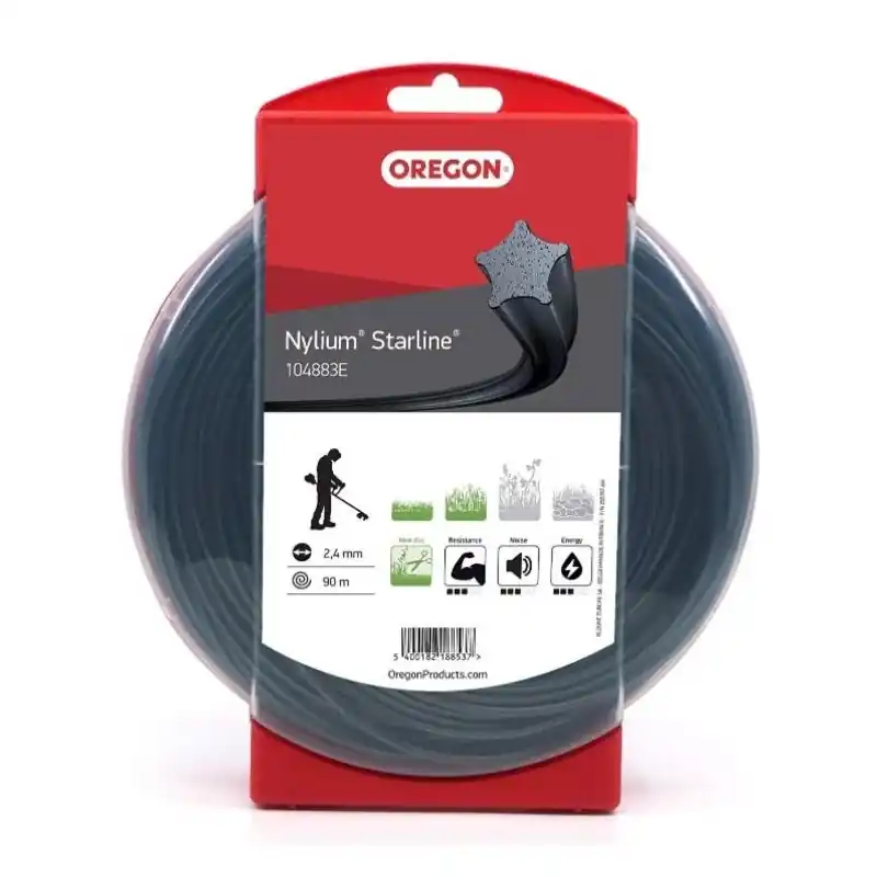 Solde Oregon 104883E Fil de Coupe en Étoile Nylium, 2,4 mm, Rouleau de 90 m