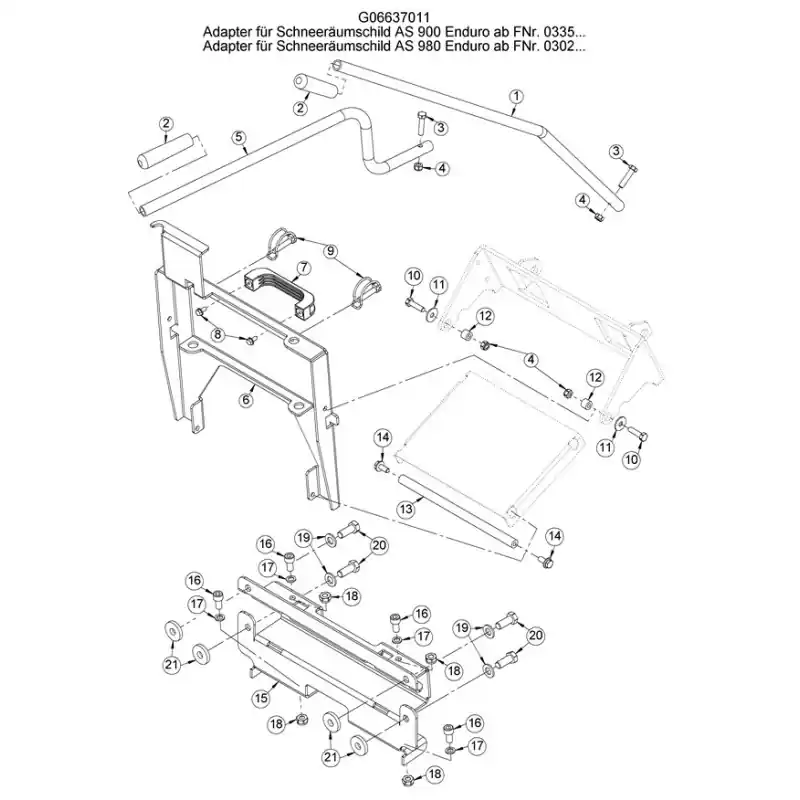 Authentique Adaptateur moteur AS pour chasse-neige AS 900