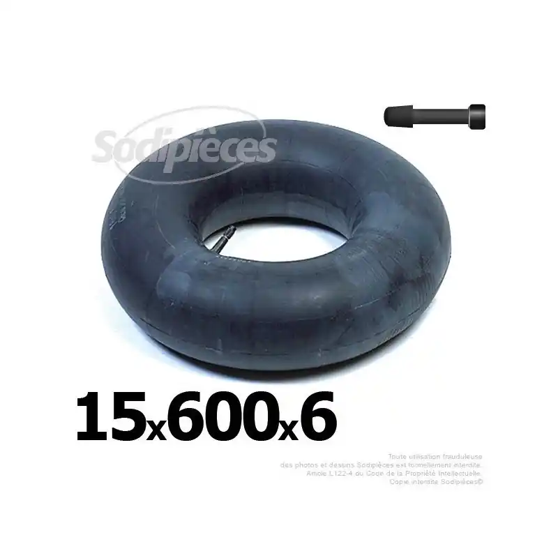 Prix Cassé Chambre à air 15 x 600 x 6 à valve droite