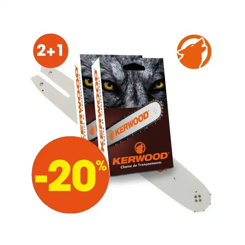 Kit 1 GUIDE 35cm 3/8”LP - 1,3 mm + 2 CHAÎNES Dernier Modèle