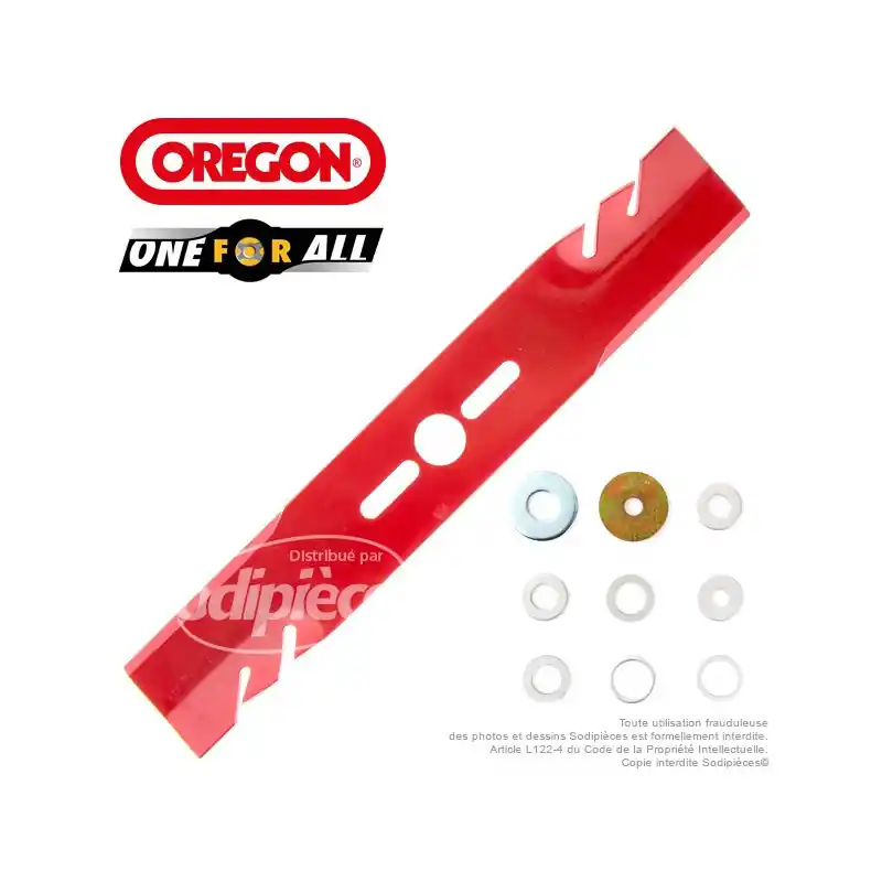 Lame universelle 40 cm Orégon Gator Mulcher + rondelles Top Vente
