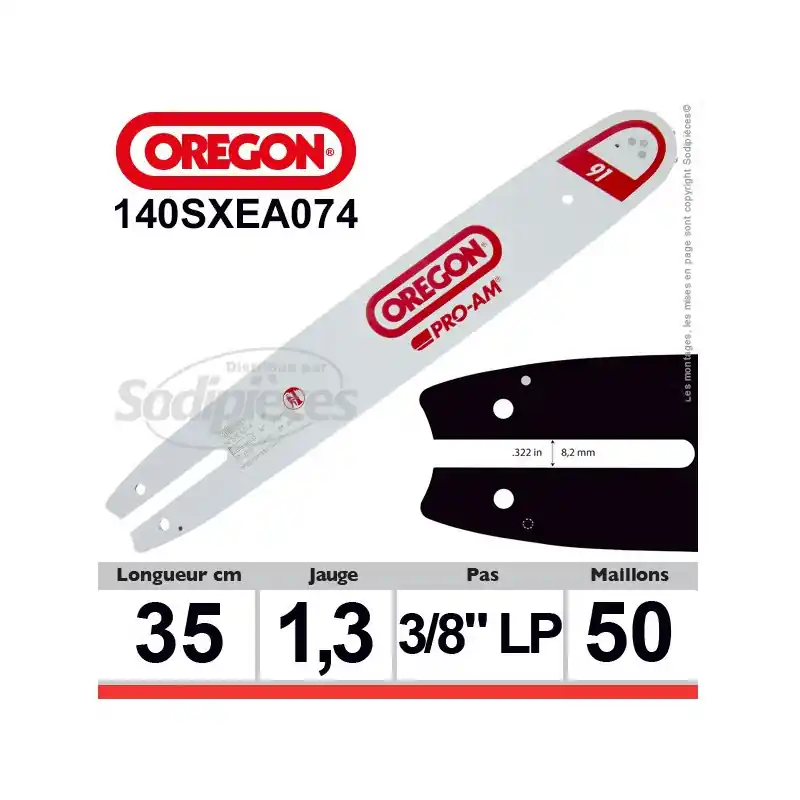 Quantité Limitée Guide OREGON Amateur Symétrique A074-35 cm