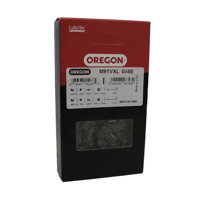 Vente Directe Chaîne de tronçonneuse Oregon M91VXL055E Pas 3/8&Prime;LP Jauge 1.3 Maillons 55 – DuraCut™