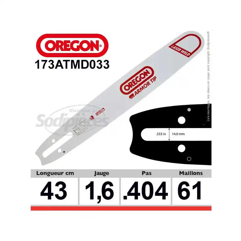 Offre Spéciale Guide OREGON Hard Nose D033-43 cm