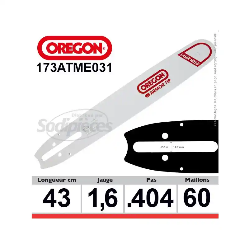 Prix Cassé Guide OREGON Hard Nose E031-43 cm