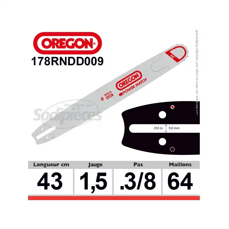 Nouvel Arrivage Guide OREGON Power Match D009-43 cm