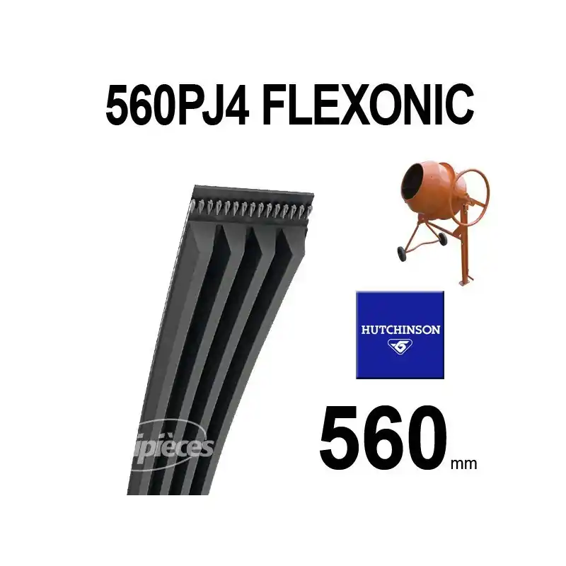 Prix Bas Courroie Hutchinson Poly-V Elastique FLEXONIC 560 PJ4