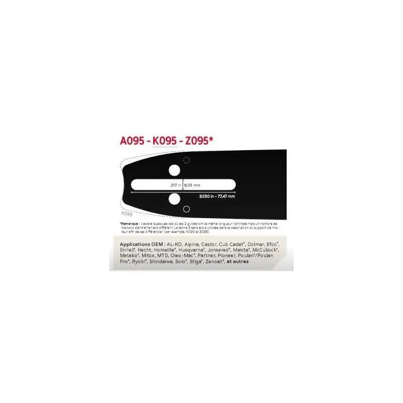 Guide Chaîne Tronçonneuse 208PXBK095 Guide 50 cm Pas .325&Prime;Jauge 1.5 Maillons 78 AdvanceCut™ Expédition Rapide