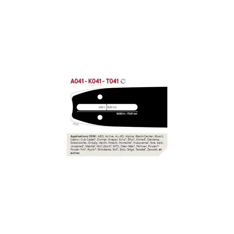 Prix Cassé Guide Chaîne Tronçonneuse 100SXEA041 Guide 25 cm Pas 3/8&Prime;Jauge 1.3 Maillons 40 AdvanceCut™