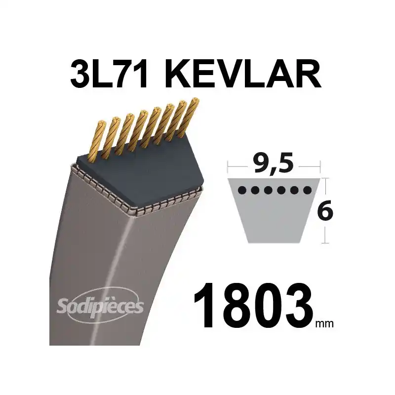 Courroie tondeuse KEVLAR TRAPEZOIDALE Vente Directe
