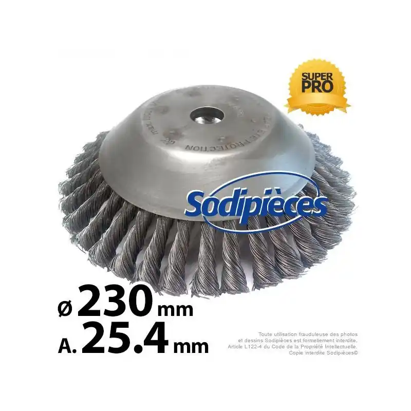 BROSSE de désherbage CONIQUE PRO - Diam. 230 mm Must-Have