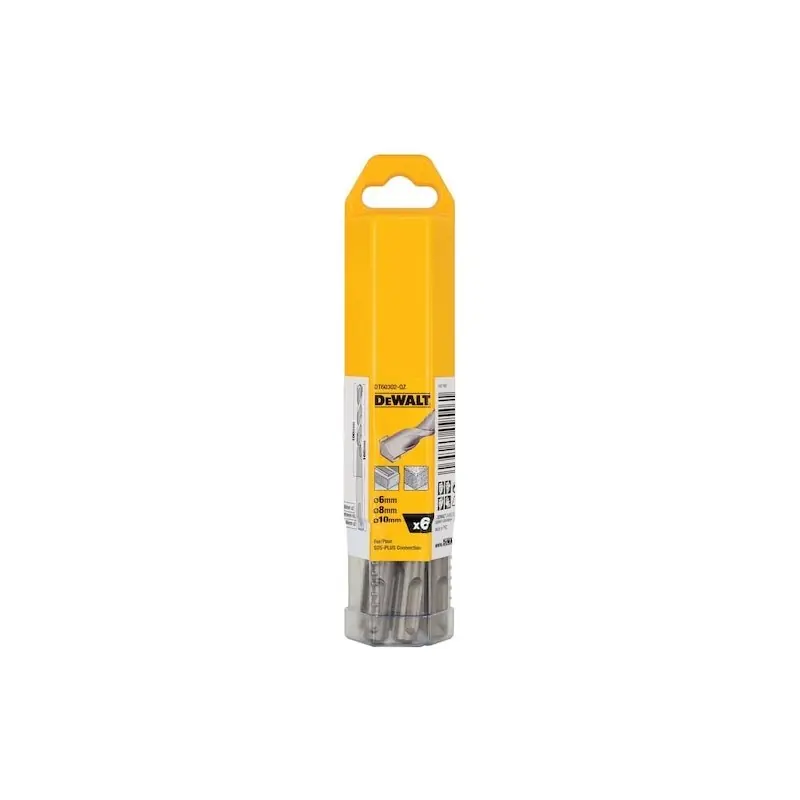 Meilleure Vente Pack de 6 forets SDS-Plus DEWALT DT60302-QZ – 6mm x2, 8mm x2, 10mm x2