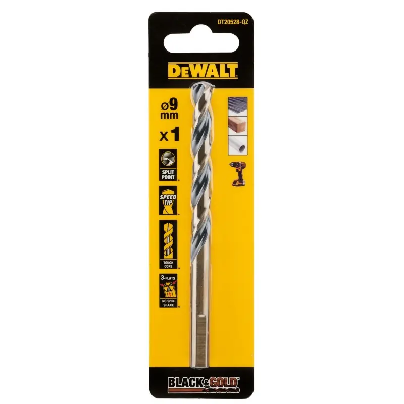 Soldes Foret Black&Gold HSS-G DEWALT 9x81x125mm DT20528-QZ EAN13 5054905288334