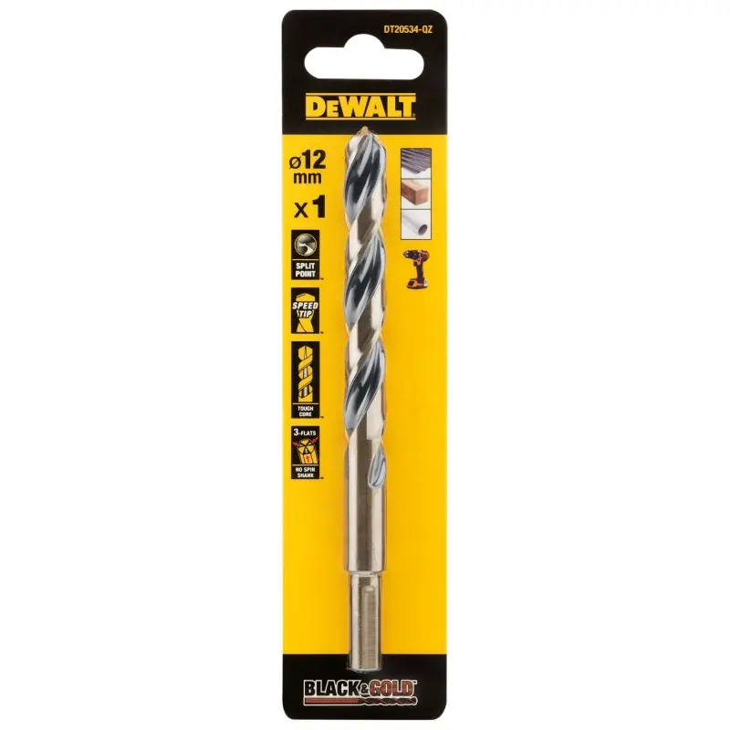 Commander Maintenant Foret Black&Gold HSS-G DEWALT 12x101x151mm Performance et Précision