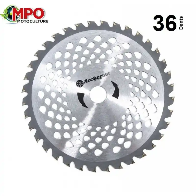 Lame disque pour débroussailleuse 36 dents carbure de tungstène – Ø 230 mm – Al. 25,4 mm Certifié