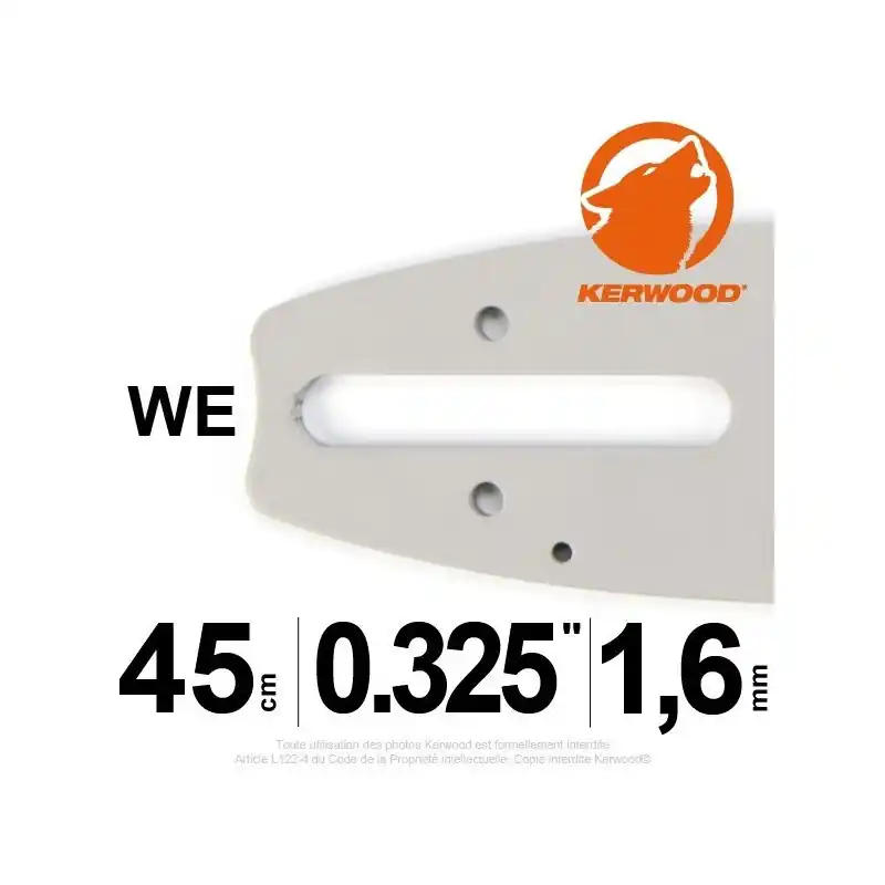Commande En Gros Guide tronçonneuse 45 cm, 0,325" , 1,6 mm, Kerwood