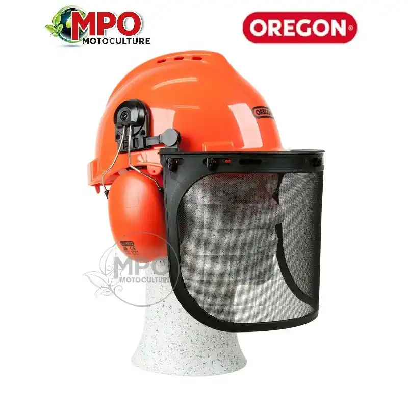 Casque de sécurité OREGON avec visière grillagée maille d‘acier inox Prix Cassé