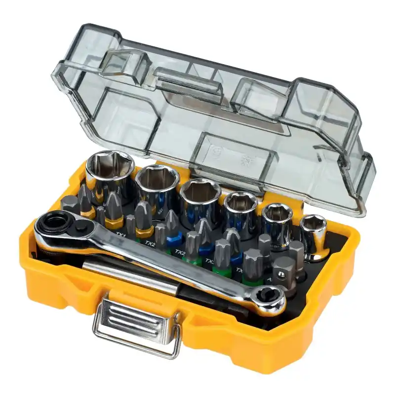 Prix Choc Coffret de 24 pièces DEWALT DT71516-QZ avec cliquet, adaptateur et porte-embout magnétique