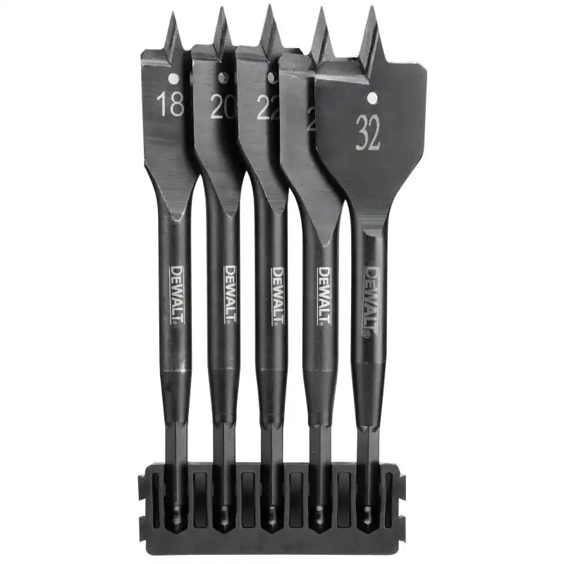 Prix Réduit Barrette de 5 mèches à bois plates DEWALT DT70832-QZ Ø 18mm, 20mm, 22mm, 25mm, 32mm