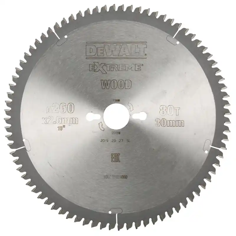 Lame de scie circulaire stationnaire DEWALT DT4280-QZ TCG 260x30mm 80 dents Coupe très fine Achat Immédiat