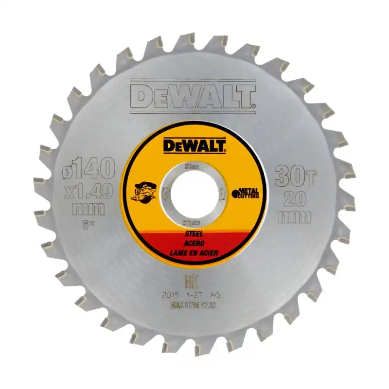 Lame de scie circulaire stationnaire DEWALT DT1923-QZ Carbure 140x20mm, 30 dents, TCG/Métal, angle d‘attaque 1,5 Prix Promo