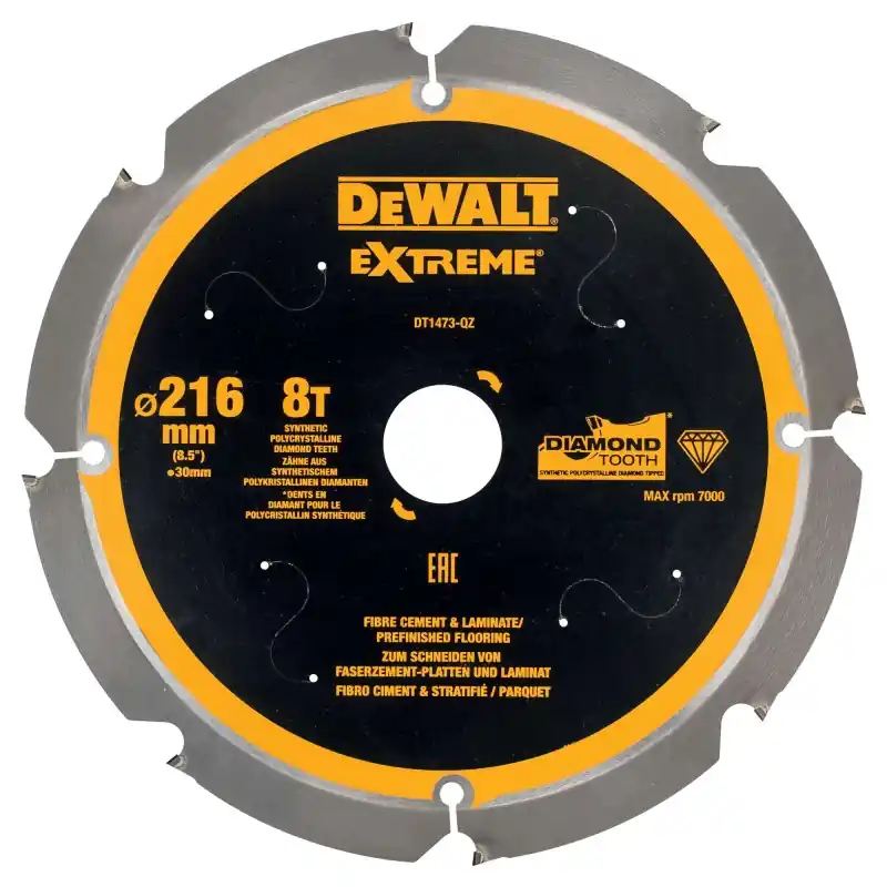 Lame de scie circulaire DEWALT DT1473-QZ Denture Diamant 216x30mm 8 Dents Expédié Aujourd&rsquo;hui