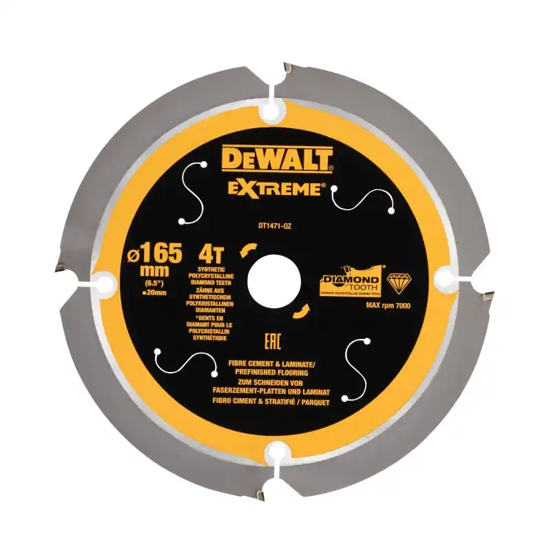 Prix Promo Lame de scie circulaire portative DEWALT DT1471-QZ denture diamant 165x20mm 4 dents