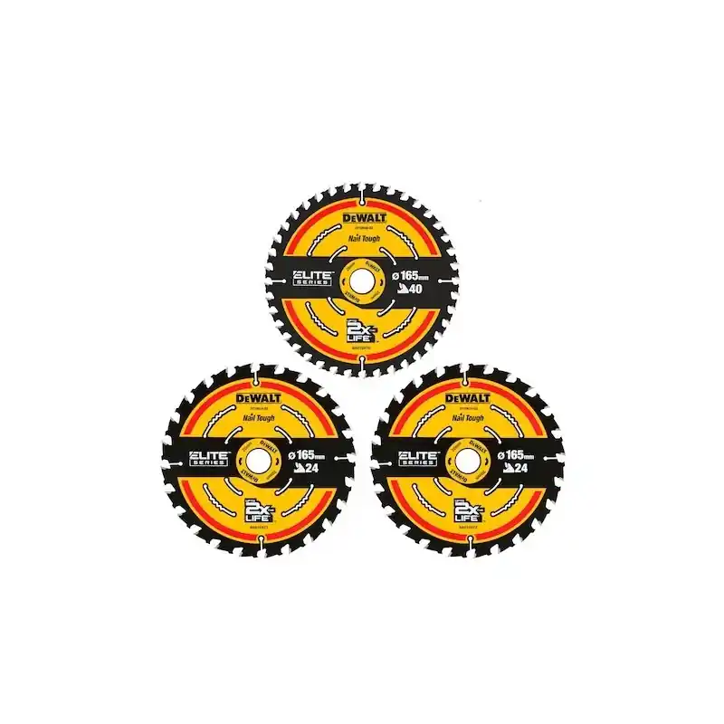 Nouvel Arrivage Pack de 3 lames DEWALT DT10397-QZ 2x165mm 24 dents et 1x165mm 40 dents