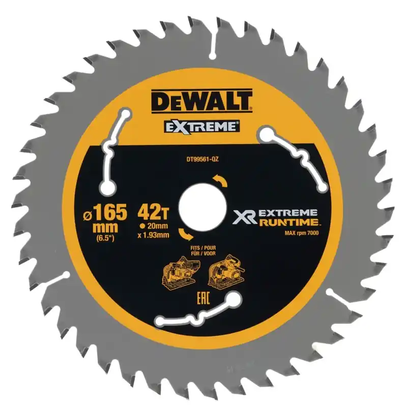 Prix Promo Lame de scie circulaire plongeante DEWALT DT99561-QZ Carbure 165x20mm 42 dents ATB