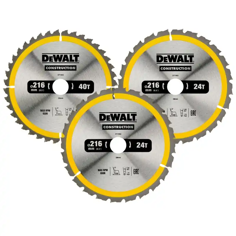 Coffret plastique de 3 lames Carbure Construction DEWALT DT1962-QZ Dernière Chance