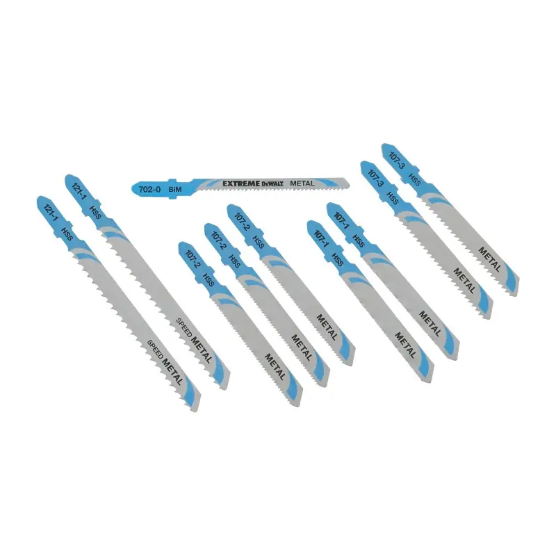 Coffret de 10 lames de scie sauteuse métal DEWALT DT2292-QZ Attache en T Réduction
