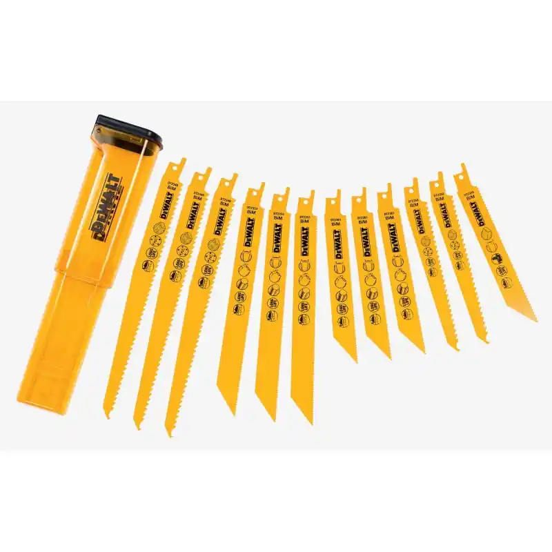 Coffret de 12 lames pour scie sabre DEWALT DT2445-QZ – Lames bi-métal pour durabilité et performance Offre Du Jour