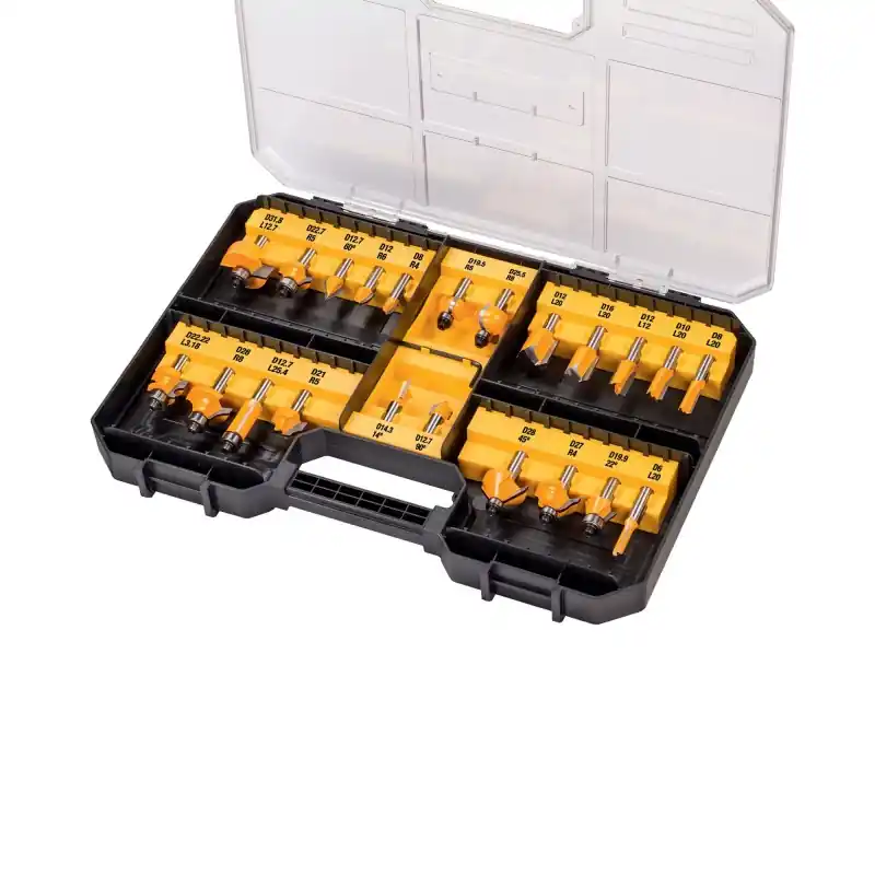 Coffret de 22 fraises de défonceuse DEWALT DT90017-QZ Diam 8mm Top Vente