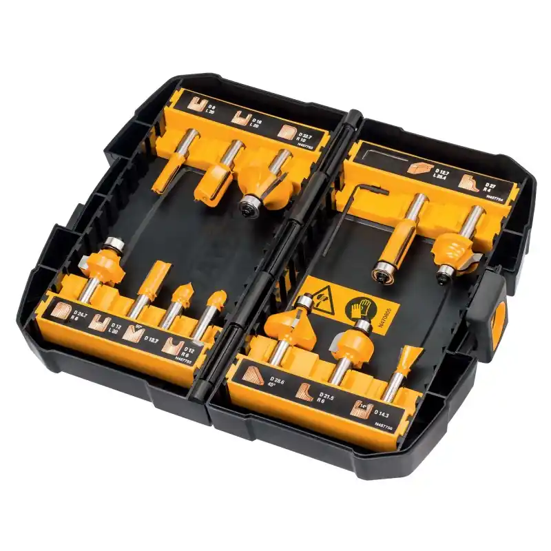 Nouvelle Collection Coffret de 12 fraises de défonceuse DEWALT DT90016-QZ Diam 8mm