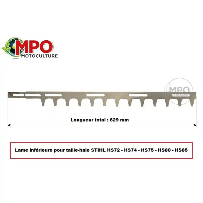 Lame inférieure pour Taille-haie Stihl HS72, HS74, HS75, HS76, HS80, HS85 Expédié Aujourd&rsquo;hui