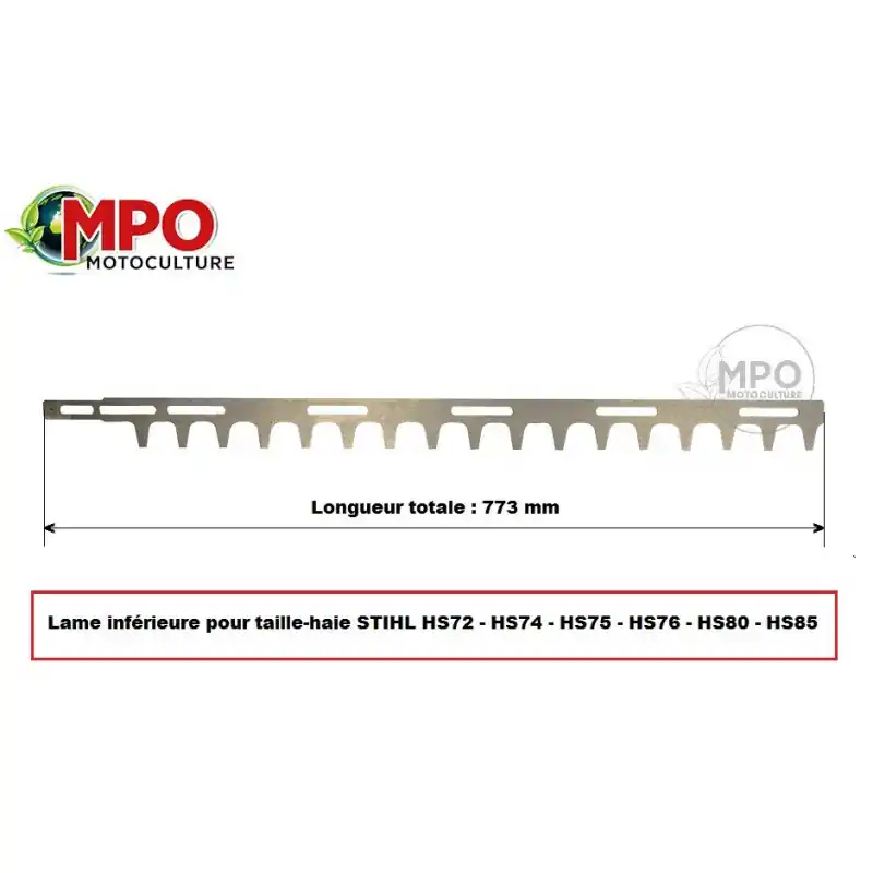 Lame inférieure pour taille-haie Stihl HS72, HS74, HS75, HS76, HS80, HS85 Prix Promo