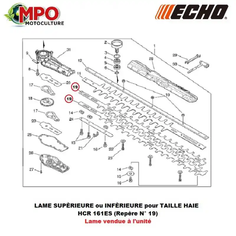 Seulement Aujourd&rsquo;hui Lame pour taille haie Echo HCR161ES « ORIGINE  » X411000570