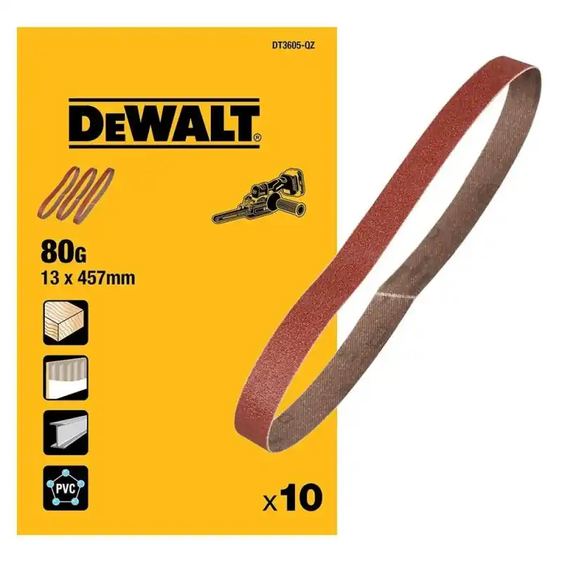 Lime abrasive DEWALT DT3605-QZ Grain 80 – Pack de 10 Expédié Aujourd&rsquo;hui